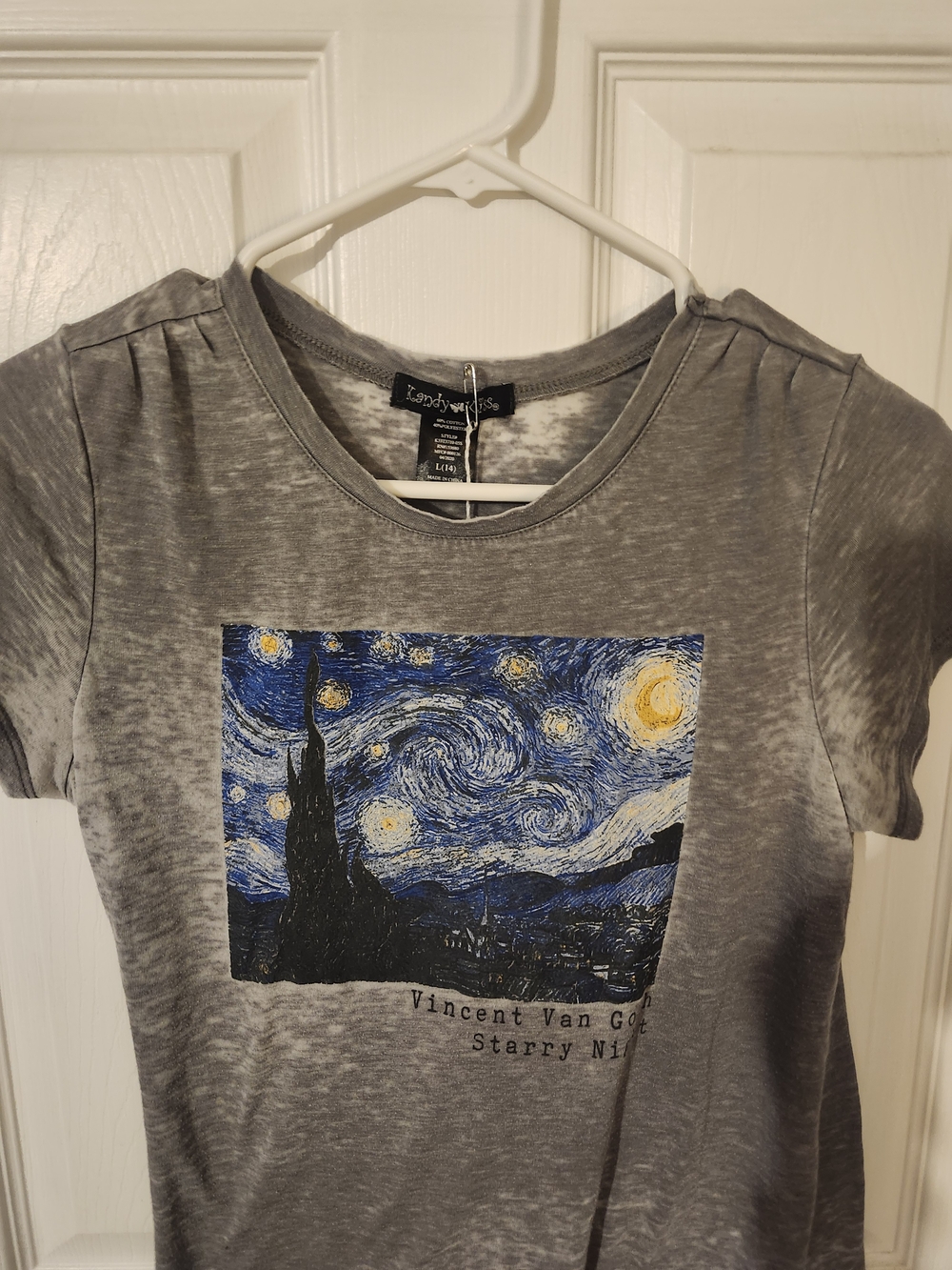Kandy Kiss Gray Starry Night Short-Sleeve Graphic Tee
